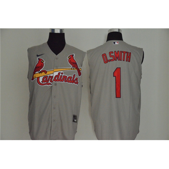 Cardinals 1 O Smith Gray Nike Cool Base Sleeveless Jersey Cardinals 1 O Smith Gray Nike Cool Base Sleeveless Jersey