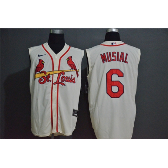 Cardinals 6 Stan Musial Cream Nike Cool Base Sleeveless Jersey Cardinals 6 Stan Musial Cream Nike Cool Base Sleeveless Jersey
