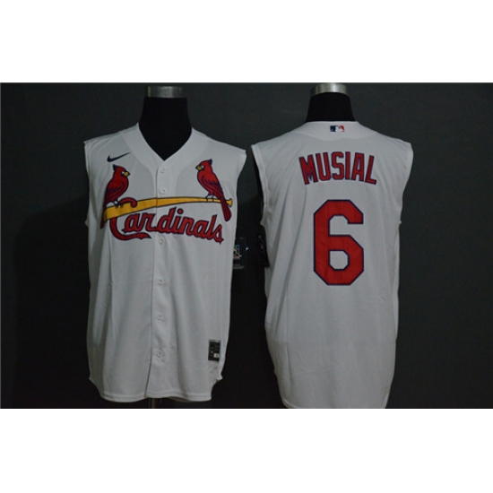 Cardinals 6 Stan Musial White Nike Cool Base Sleeveless Jersey Cardinals 6 Stan Musial White Nike Cool Base Sleeveless Jersey