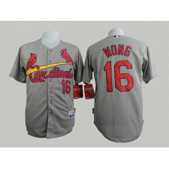 Men Red Cardinals 16 Kolten Wong Grey Cool Base Stitched Collection MLB Jersey Men Red Cardinals 16 Kolten Wong Grey Cool Base Stitched Collection MLB Jersey