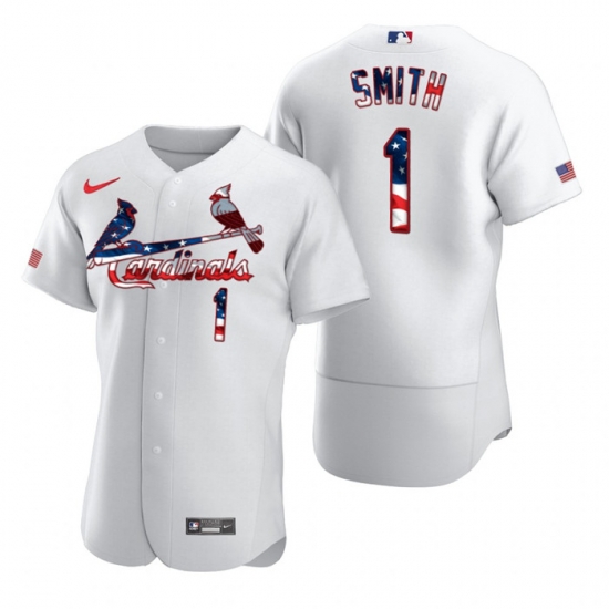 Men St.Louis Cardinals 1 Ozzie Smith White USA Flag Fashion Nike Cool Base Jersey Men St.Louis Cardinals 1 Ozzie Smith White USA Flag Fashion Nike Cool Base Jersey