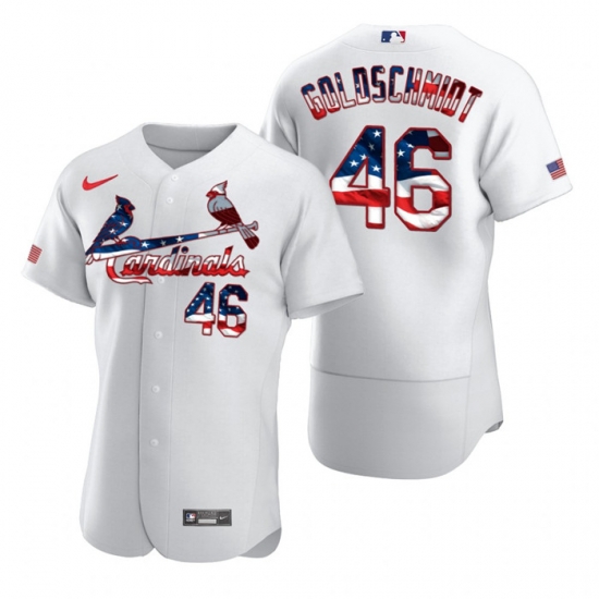 Men St.Louis Cardinals 46 Paul Goldschmidt White USA Flag Fashion Nike Cool Base Jersey Men St.Louis Cardinals 46 Paul Goldschmidt White USA Flag Fashion Nike Cool Base Jersey