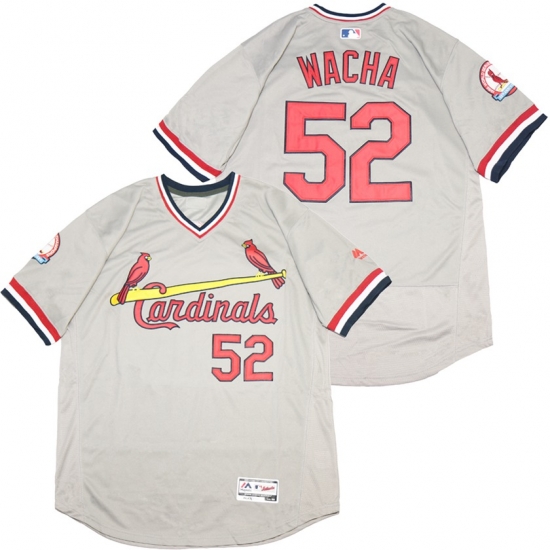 Men St.Louis Cardinals 52 Michael Wacha Gray Throwback Jersey Men St.Louis Cardinals 52 Michael Wacha Gray Throwback Jersey