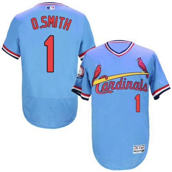 Mens Majestic St Louis Cardinals 1 Ozzie Smith Light Blue FlexBase Authentic Collection MLB Jersey Mens Majestic St Louis Cardinals 1 Ozzie Smith Light Blue FlexBase Authentic Collection MLB Jersey