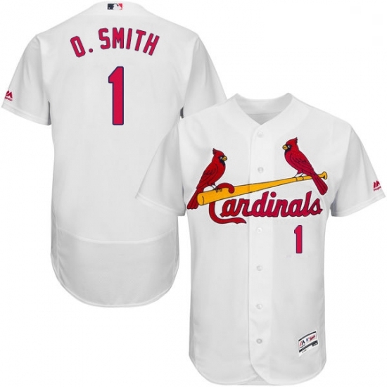 Mens Majestic St Louis Cardinals 1 Ozzie Smith White Home Flex Base Authentic Collection MLB Jersey Mens Majestic St Louis Cardinals 1 Ozzie Smith White Home Flex Base Authentic Collection MLB Jersey