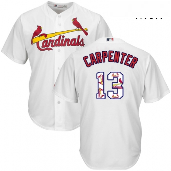 Mens Majestic St Louis Cardinals 13 Matt Carpenter Authentic White Team Logo Fashion Cool Base MLB Jersey Mens Majestic St Louis Cardinals 13 Matt Carpenter Authentic White Team Logo Fashion Cool Base MLB Jersey