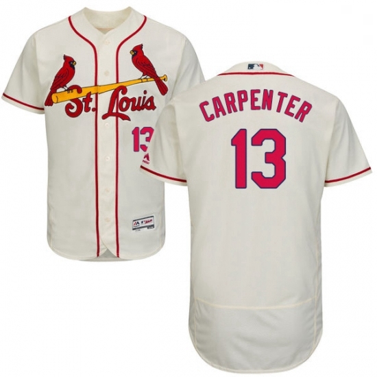 Mens Majestic St Louis Cardinals 13 Matt Carpenter Cream Alternate Flex Base Authentic Collection MLB Jersey Mens Majestic St Louis Cardinals 13 Matt Carpenter Cream Alternate Flex Base Authentic Collection MLB Jersey