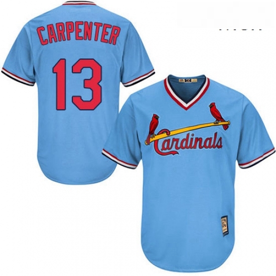 Mens Majestic St Louis Cardinals 13 Matt Carpenter Replica Light Blue Cooperstown MLB Jersey Mens Majestic St Louis Cardinals 13 Matt Carpenter Replica Light Blue Cooperstown MLB Jersey