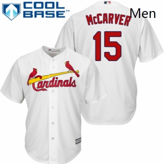 Mens Majestic St Louis Cardinals 15 Tim McCarver Replica White Home Cool Base MLB Jersey Mens Majestic St Louis Cardinals 15 Tim McCarver Replica White Home Cool Base MLB Jersey