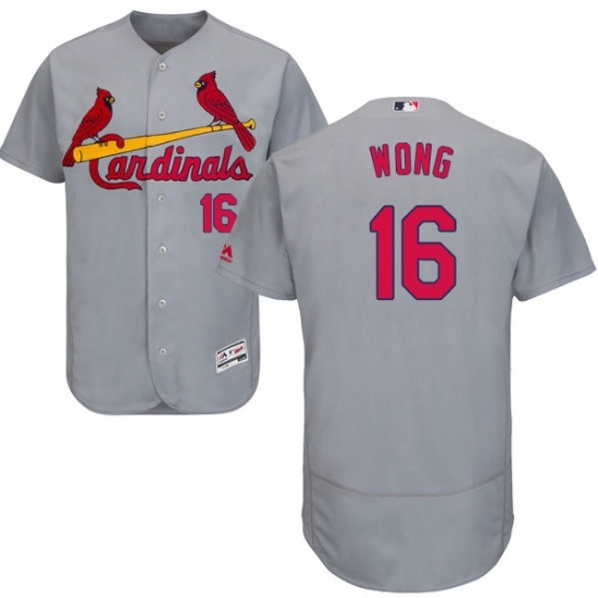 Mens Majestic St Louis Cardinals 16 Kolten Wong Grey Road Flex Base Authentic Collection MLB Jersey Mens Majestic St Louis Cardinals 16 Kolten Wong Grey Road Flex Base Authentic Collection MLB Jersey