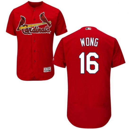 Mens Majestic St Louis Cardinals 16 Kolten Wong Red Alternate Flex Base Authentic Collection MLB Jersey Mens Majestic St Louis Cardinals 16 Kolten Wong Red Alternate Flex Base Authentic Collection MLB Jersey