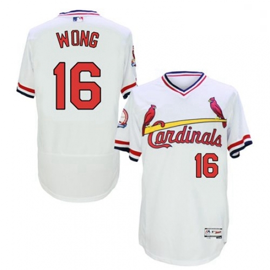 Mens Majestic St Louis Cardinals 16 Kolten Wong White Flexbase Authentic Collection Cooperstown MLB Jersey Mens Majestic St Louis Cardinals 16 Kolten Wong White Flexbase Authentic Collection Cooperstown MLB Jersey