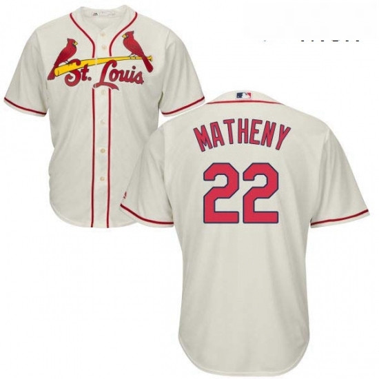 Mens Majestic St Louis Cardinals 22 Mike Matheny Replica Cream Alternate Cool Base MLB Jersey Mens Majestic St Louis Cardinals 22 Mike Matheny Replica Cream Alternate Cool Base MLB Jersey