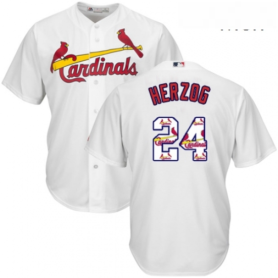 Mens Majestic St Louis Cardinals 24 Whitey Herzog Authentic White Team Logo Fashion Cool Base MLB Jersey Mens Majestic St Louis Cardinals 24 Whitey Herzog Authentic White Team Logo Fashion Cool Base MLB Jersey