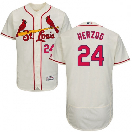 Mens Majestic St Louis Cardinals 24 Whitey Herzog Cream Alternate Flex Base Authentic Collection MLB Jersey Mens Majestic St Louis Cardinals 24 Whitey Herzog Cream Alternate Flex Base Authentic Collection MLB Jersey
