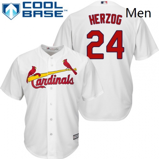 Mens Majestic St Louis Cardinals 24 Whitey Herzog Replica White Home Cool Base MLB Jersey Mens Majestic St Louis Cardinals 24 Whitey Herzog Replica White Home Cool Base MLB Jersey