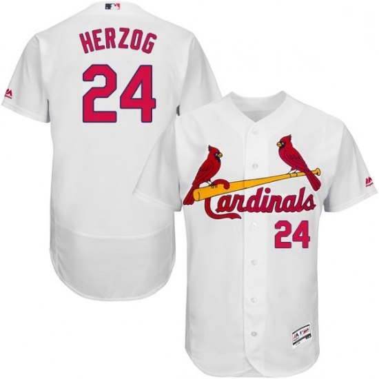 Mens Majestic St Louis Cardinals 24 Whitey Herzog White Home Flex Base Authentic Collection MLB Jersey Mens Majestic St Louis Cardinals 24 Whitey Herzog White Home Flex Base Authentic Collection MLB Jersey
