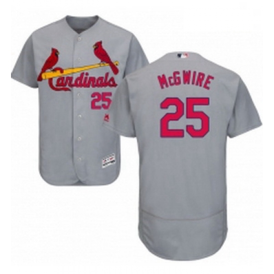 Mens Majestic St Louis Cardinals 25 Mark McGwire Grey Road Flex Base Authentic Collection MLB Jersey Mens Majestic St Louis Cardinals 25 Mark McGwire Grey Road Flex Base Authentic Collection MLB Jersey