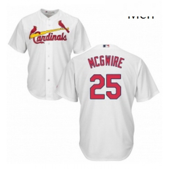 Mens Majestic St Louis Cardinals 25 Mark McGwire Replica White Home Cool Base MLB Jersey Mens Majestic St Louis Cardinals 25 Mark McGwire Replica White Home Cool Base MLB Jersey