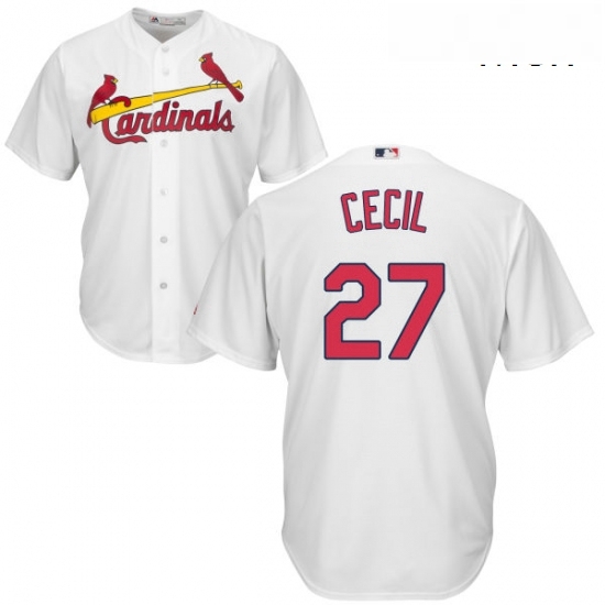 Mens Majestic St Louis Cardinals 27 Brett Cecil Replica White Home Cool Base MLB Jersey Mens Majestic St Louis Cardinals 27 Brett Cecil Replica White Home Cool Base MLB Jersey