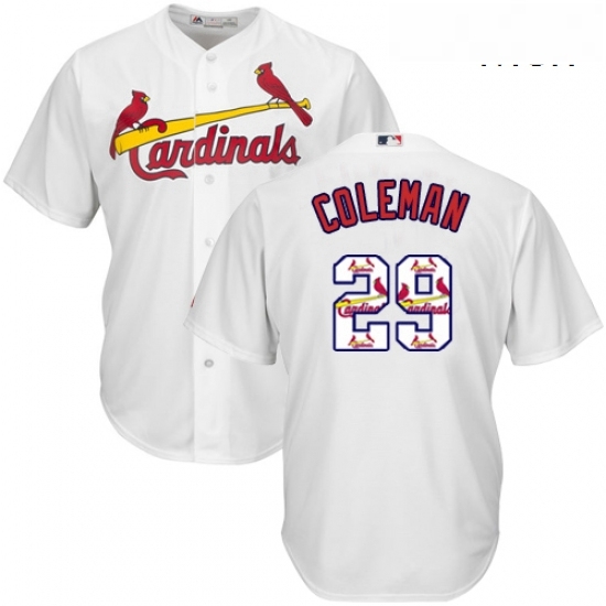 Mens Majestic St Louis Cardinals 29 Vince Coleman Authentic White Team Logo Fashion Cool Base MLB Jersey Mens Majestic St Louis Cardinals 29 Vince Coleman Authentic White Team Logo Fashion Cool Base MLB Jersey