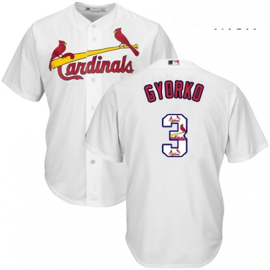 Mens Majestic St Louis Cardinals 3 Jedd Gyorko Authentic White Team Logo Fashion Cool Base MLB Jersey Mens Majestic St Louis Cardinals 3 Jedd Gyorko Authentic White Team Logo Fashion Cool Base MLB Jersey
