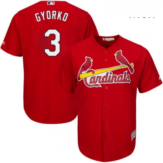 Mens Majestic St Louis Cardinals 3 Jedd Gyorko Replica Red Alternate Cool Base MLB Jersey Mens Majestic St Louis Cardinals 3 Jedd Gyorko Replica Red Alternate Cool Base MLB Jersey