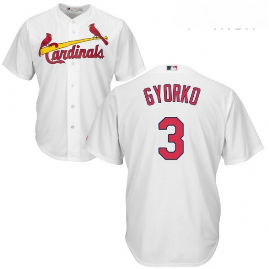 Mens Majestic St Louis Cardinals 3 Jedd Gyorko Replica White Home Cool Base MLB Jersey Mens Majestic St Louis Cardinals 3 Jedd Gyorko Replica White Home Cool Base MLB Jersey