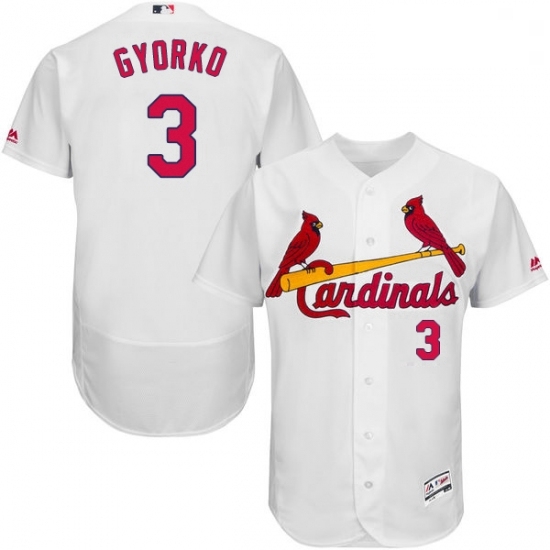 Mens Majestic St Louis Cardinals 3 Jedd Gyorko White Home Flex Base Authentic Collection MLB Jersey Mens Majestic St Louis Cardinals 3 Jedd Gyorko White Home Flex Base Authentic Collection MLB Jersey