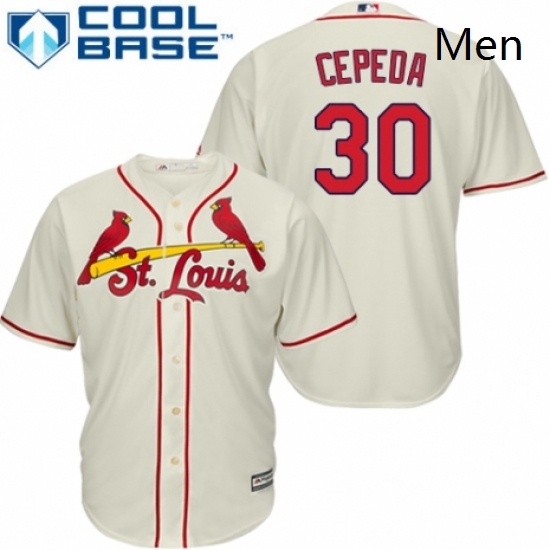 Mens Majestic St Louis Cardinals 30 Orlando Cepeda Replica Cream Alternate Cool Base MLB Jersey Mens Majestic St Louis Cardinals 30 Orlando Cepeda Replica Cream Alternate Cool Base MLB Jersey