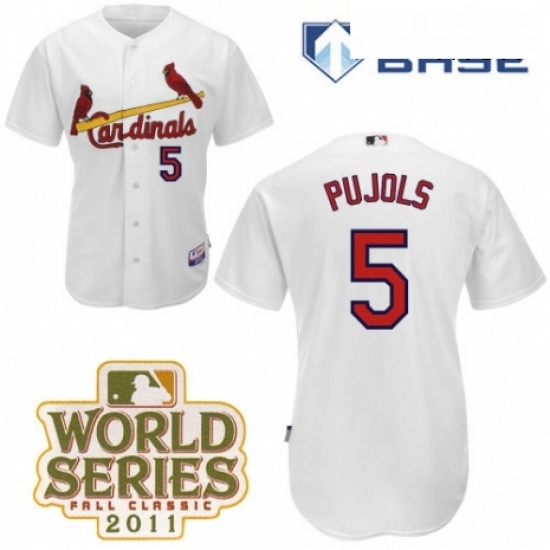 Mens Majestic St Louis Cardinals 5 Albert Pujols Authentic White Cool Base 2011 World Series Patch MLB Jersey Mens Majestic St Louis Cardinals 5 Albert Pujols Authentic White Cool Base 2011 World Series Patch MLB Jersey