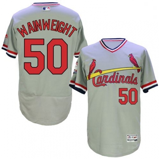 Mens Majestic St Louis Cardinals 50 Adam Wainwright Grey Flexbase Authentic Collection Cooperstown MLB Jersey Mens Majestic St Louis Cardinals 50 Adam Wainwright Grey Flexbase Authentic Collection Cooperstown MLB Jersey
