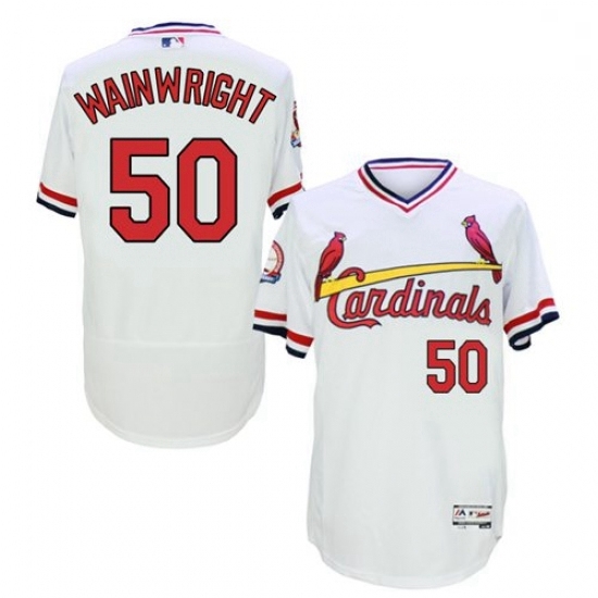 Mens Majestic St Louis Cardinals 50 Adam Wainwright White FlexBase Authentic Collection MLB Jersey Mens Majestic St Louis Cardinals 50 Adam Wainwright White FlexBase Authentic Collection MLB Jersey