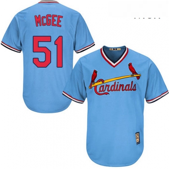 Mens Majestic St Louis Cardinals 51 Willie McGee Authentic Light Blue Cooperstown MLB Jersey Mens Majestic St Louis Cardinals 51 Willie McGee Authentic Light Blue Cooperstown MLB Jersey