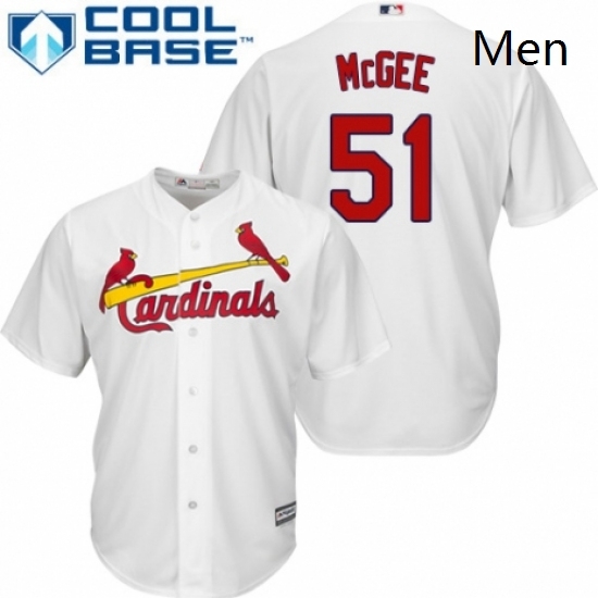 Mens Majestic St Louis Cardinals 51 Willie McGee Replica White Home Cool Base MLB Jersey Mens Majestic St Louis Cardinals 51 Willie McGee Replica White Home Cool Base MLB Jersey