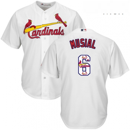 Mens Majestic St Louis Cardinals 6 Stan Musial Authentic White Team Logo Fashion Cool Base MLB Jersey Mens Majestic St Louis Cardinals 6 Stan Musial Authentic White Team Logo Fashion Cool Base MLB Jersey