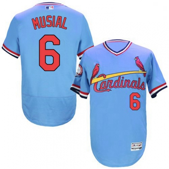 Mens Majestic St Louis Cardinals 6 Stan Musial Light Blue FlexBase Authentic Collection MLB Jersey Mens Majestic St Louis Cardinals 6 Stan Musial Light Blue FlexBase Authentic Collection MLB Jersey