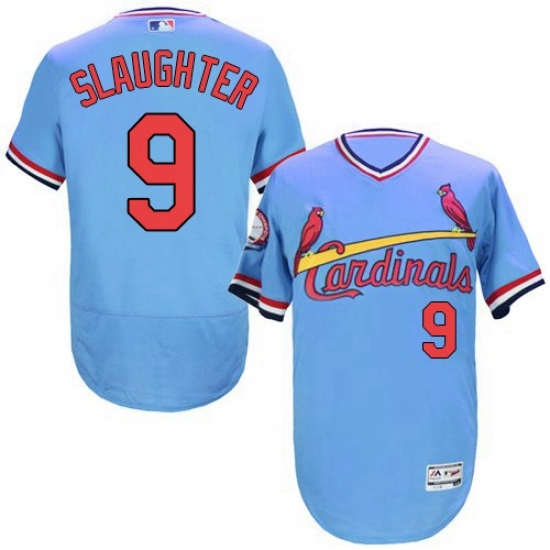 Mens Majestic St Louis Cardinals 9 Enos Slaughter Light Blue FlexBase Authentic Collection MLB Jersey Mens Majestic St Louis Cardinals 9 Enos Slaughter Light Blue FlexBase Authentic Collection MLB Jersey