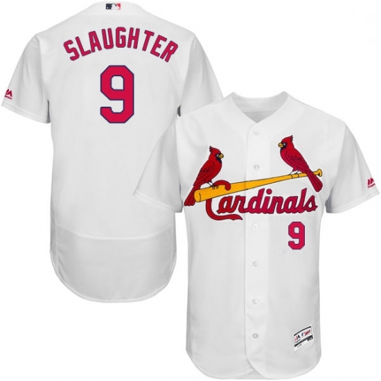 Mens Majestic St Louis Cardinals 9 Enos Slaughter White Home Flex Base Authentic Collection MLB Jersey Mens Majestic St Louis Cardinals 9 Enos Slaughter White Home Flex Base Authentic Collection MLB Jersey