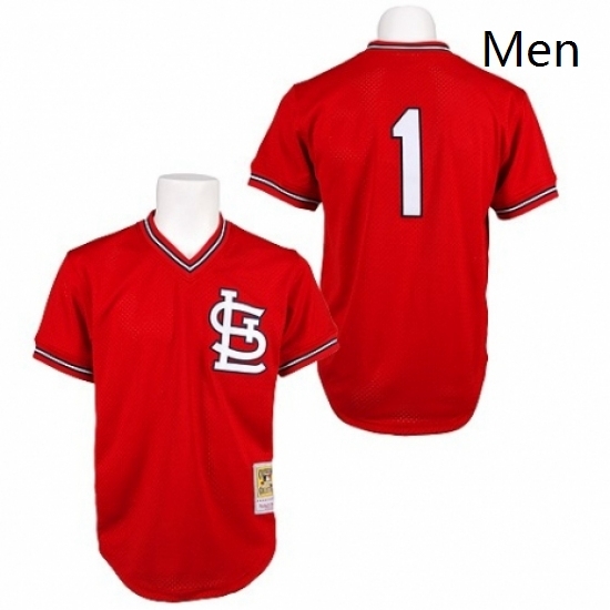 Mens Mitchell and Ness 1985 St Louis Cardinals 1 Ozzie Smith Replica Red Throwback MLB Jersey Mens Mitchell and Ness 1985 St Louis Cardinals 1 Ozzie Smith Replica Red Throwback MLB Jersey