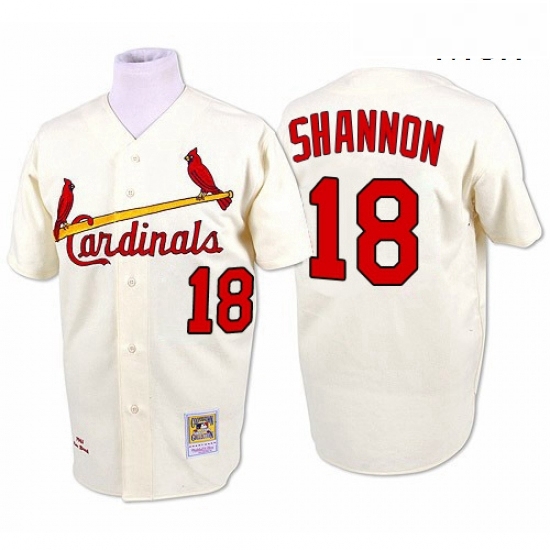 Mens Mitchell and Ness St Louis Cardinals 18 Mike Shannon Replica Cream 1964 Throwback MLB Jersey Mens Mitchell and Ness St Louis Cardinals 18 Mike Shannon Replica Cream 1964 Throwback MLB Jersey