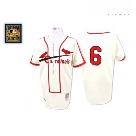 Mens Mitchell and Ness St Louis Cardinals 6 Stan Musial Replica Cream Throwback MLB Jersey Mens Mitchell and Ness St Louis Cardinals 6 Stan Musial Replica Cream Throwback MLB Jersey