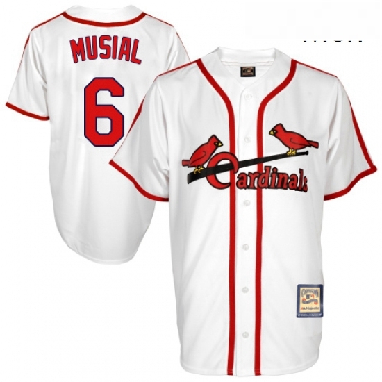 Mens Mitchell and Ness St Louis Cardinals 6 Stan Musial Replica White Throwback MLB Jersey Mens Mitchell and Ness St Louis Cardinals 6 Stan Musial Replica White Throwback MLB Jersey