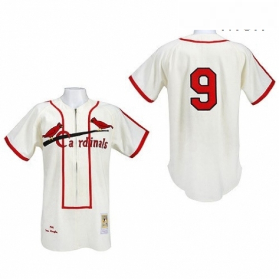 Mens Mitchell and Ness St Louis Cardinals 9 Roger Maris Authentic Cream Throwback MLB Jersey Mens Mitchell and Ness St Louis Cardinals 9 Roger Maris Authentic Cream Throwback MLB Jersey