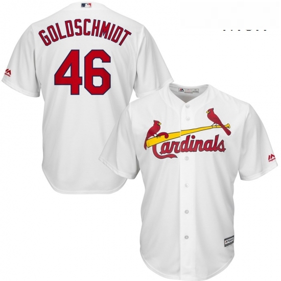 Mens St Louis Cardinals 46 Paul Goldschmidt Majestic White Home Official Cool Base Player Jersey Mens St Louis Cardinals 46 Paul Goldschmidt Majestic White Home Official Cool Base Player Jersey