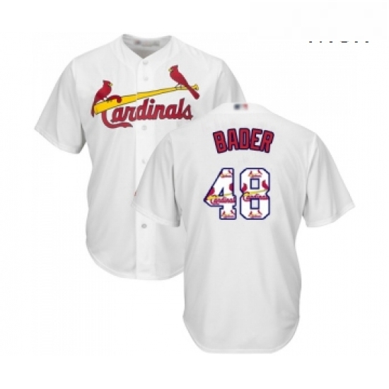 Mens St Louis Cardinals 48 Harrison Bader Authentic White Team Logo Fashion Cool Base Baseball Jersey Mens St Louis Cardinals 48 Harrison Bader Authentic White Team Logo Fashion Cool Base Baseball Jersey