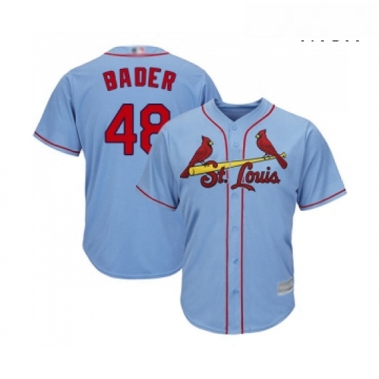 Mens St Louis Cardinals 48 Harrison Bader Replica Light Blue Alternate Cool Base Baseball Jersey Mens St Louis Cardinals 48 Harrison Bader Replica Light Blue Alternate Cool Base Baseball Jersey
