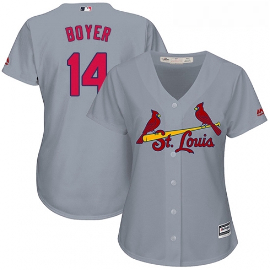 Womens Majestic St Louis Cardinals 14 Ken Boyer Authentic Grey Road Cool Base MLB Jersey Womens Majestic St Louis Cardinals 14 Ken Boyer Authentic Grey Road Cool Base MLB Jersey