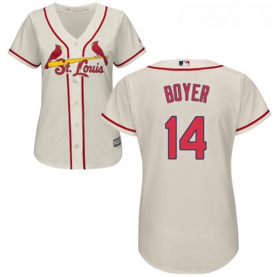 Womens Majestic St Louis Cardinals 14 Ken Boyer Replica Cream Alternate Cool Base MLB Jersey Womens Majestic St Louis Cardinals 14 Ken Boyer Replica Cream Alternate Cool Base MLB Jersey