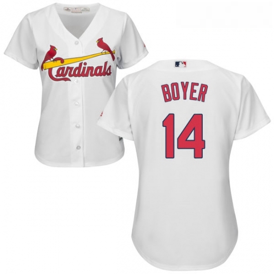 Womens Majestic St Louis Cardinals 14 Ken Boyer Replica White Home Cool Base MLB Jersey Womens Majestic St Louis Cardinals 14 Ken Boyer Replica White Home Cool Base MLB Jersey